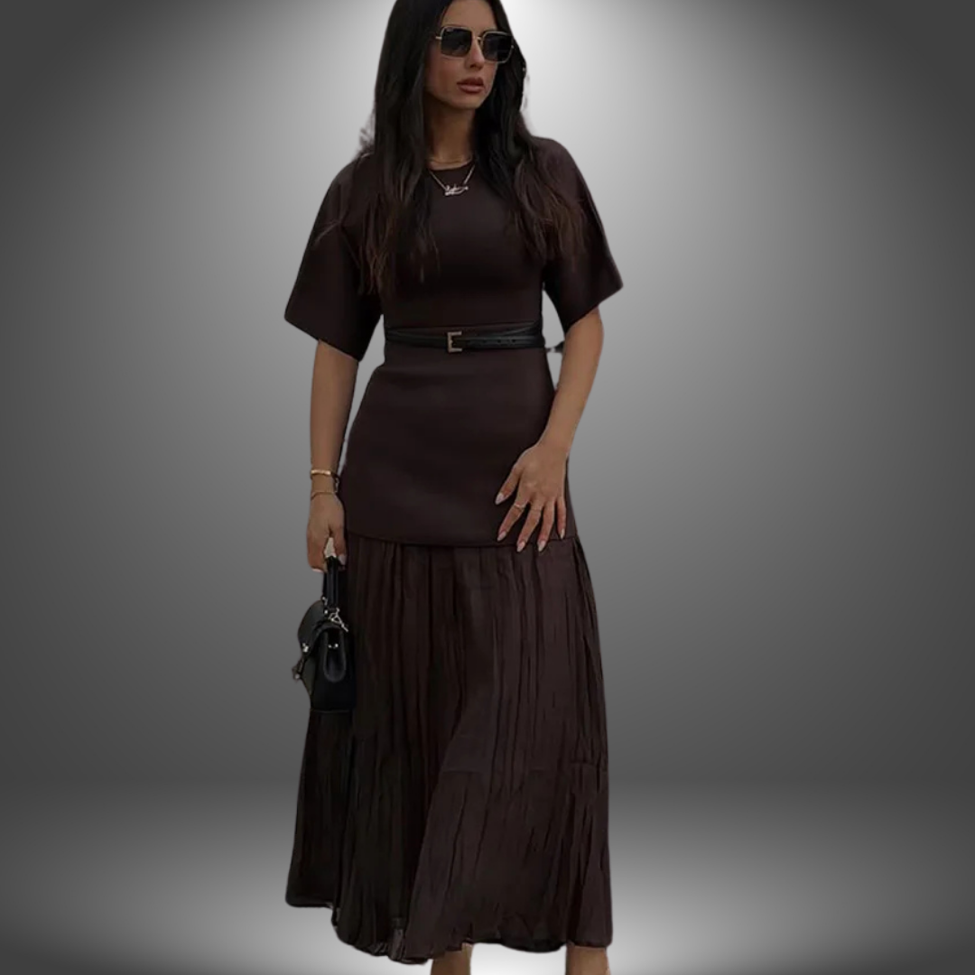 Claudia | Elegant Belted Maxi Dress