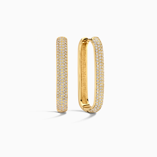 Icona™ | Gold Large Pave Hoop Earrings