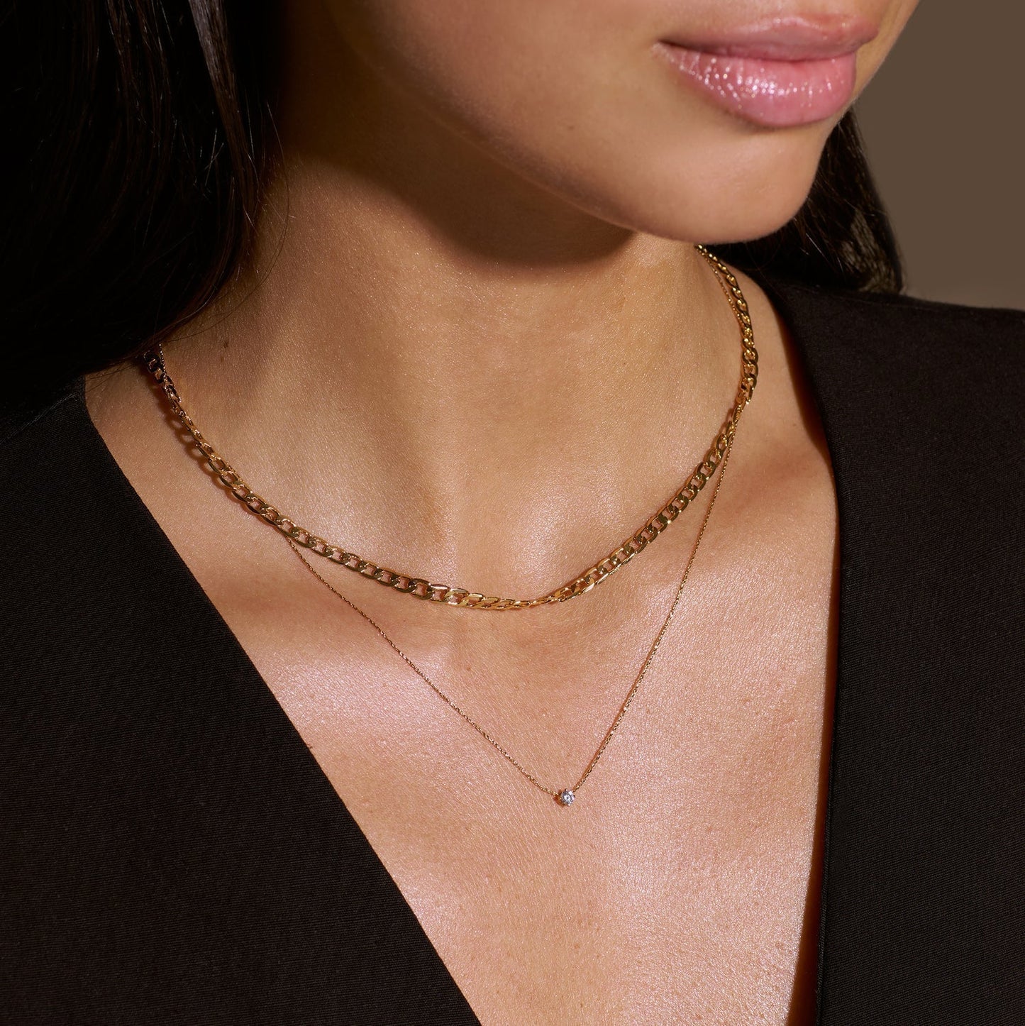Vero™ | Gold Flat Link Curb Chain Necklace