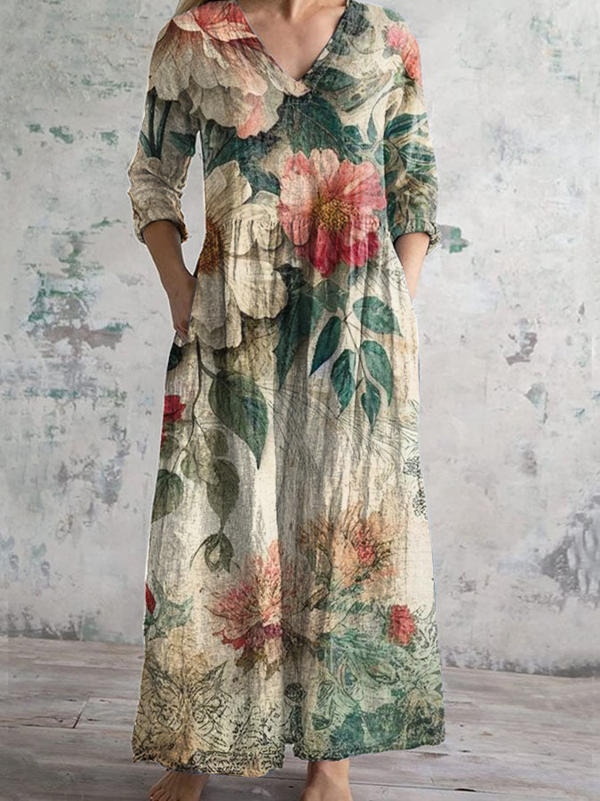 Celestine | Maxi Dress with Vintage Floral Print