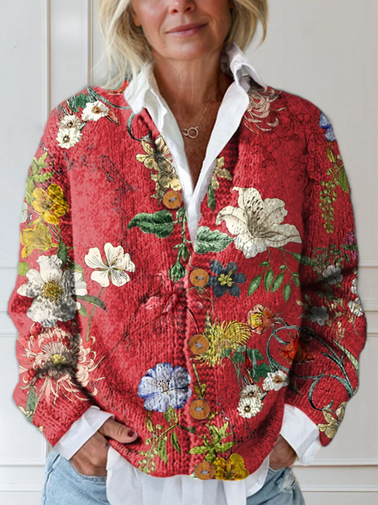 Chloe | Vintage Floral Cardigan Sweater
