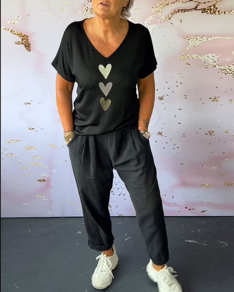 Comfortable Casual Pants with Solid Color Pocket