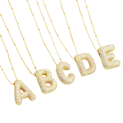 BubbleNote™ | Gold Letter Initial Necklace Set