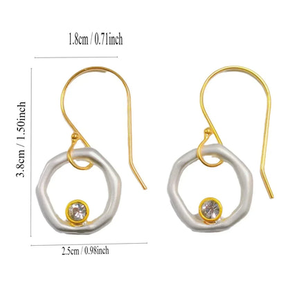 Aurielle™ | Vintage Gold & Silver Zirconia Earrings