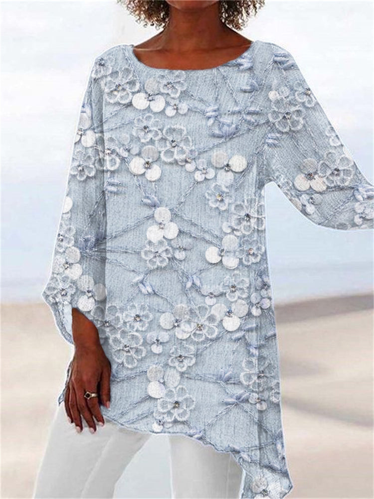 Kimberly | Elegant Floral Embroidered Blouse