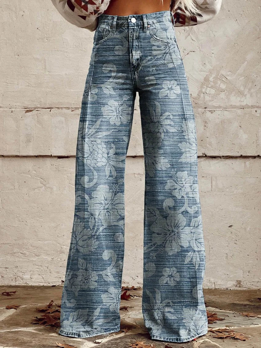 Camila | Flowy Wide-Leg Patterned Pants