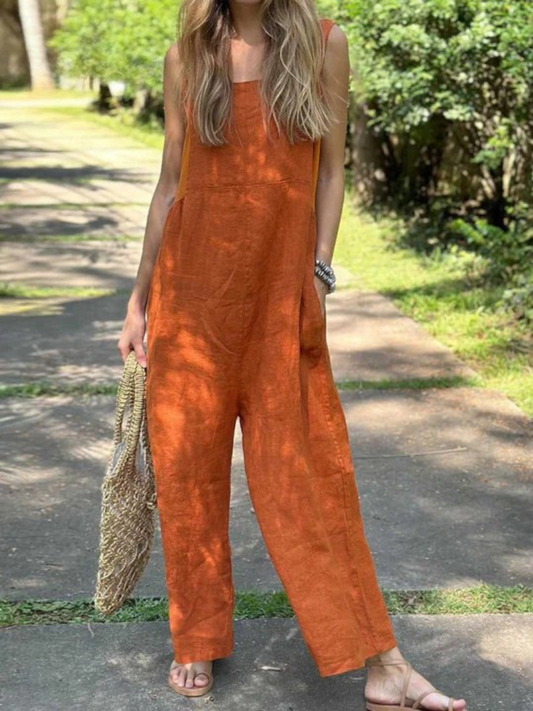 Émilie | Loose Cotton & Linen Jumpsuit