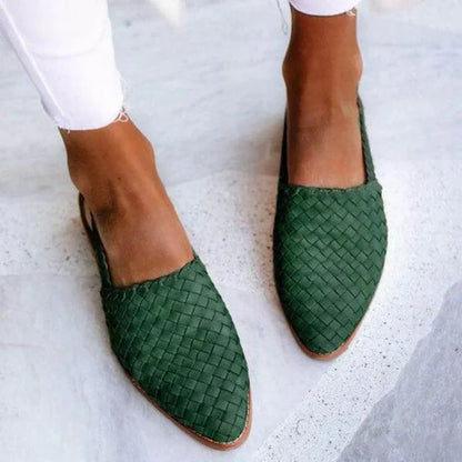 Lisa | Stylish Woven Slingback Flat Shoes