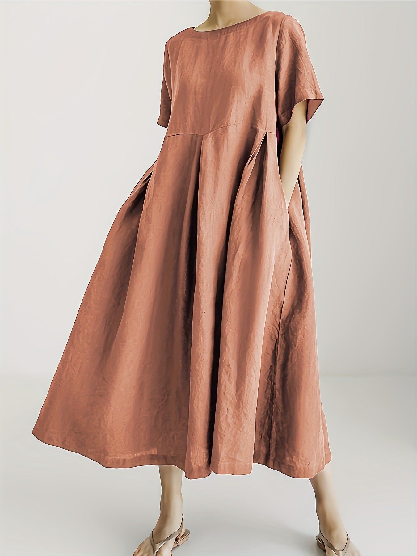 Alma | Casual Pleated Midi Dress