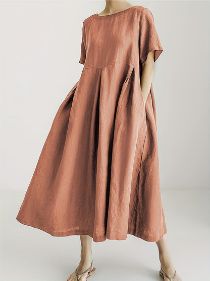 Alma | Casual Pleated Midi Dress