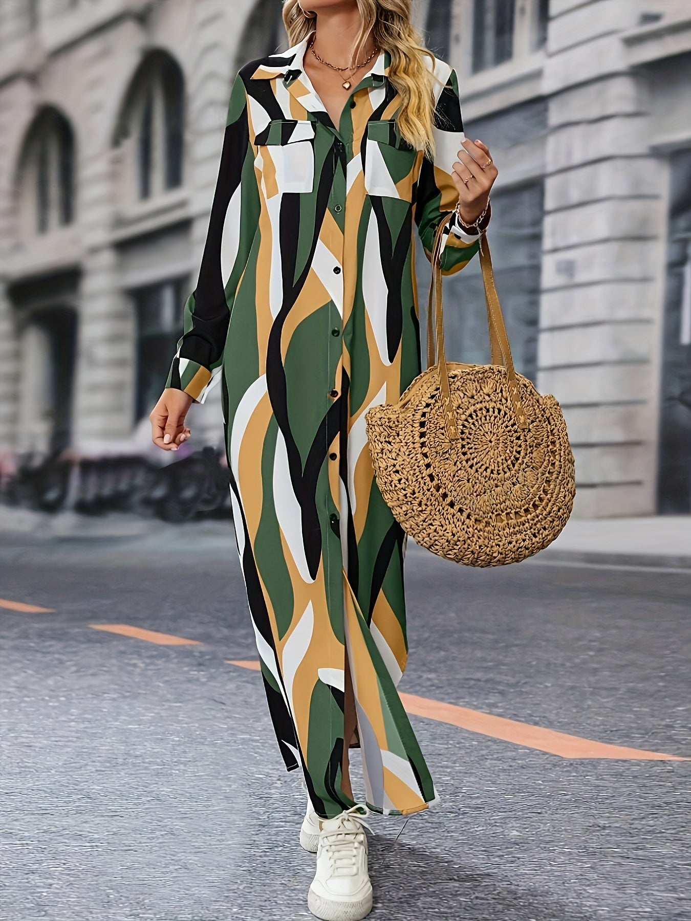 Abigail | Elegant Casual Button-Down Dress