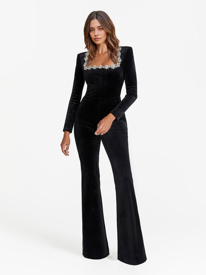 Julia | Decorated Velvet Jumpsuit for Women