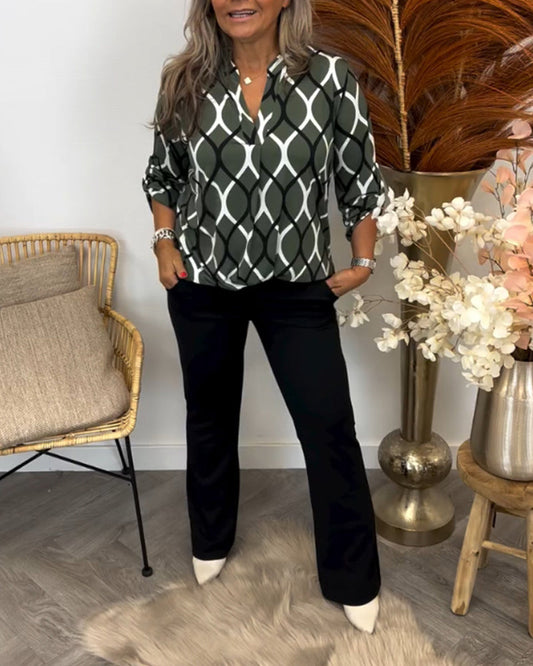 Janny™ | Casual Blouse with Long Sleeves and Elegant Pattern