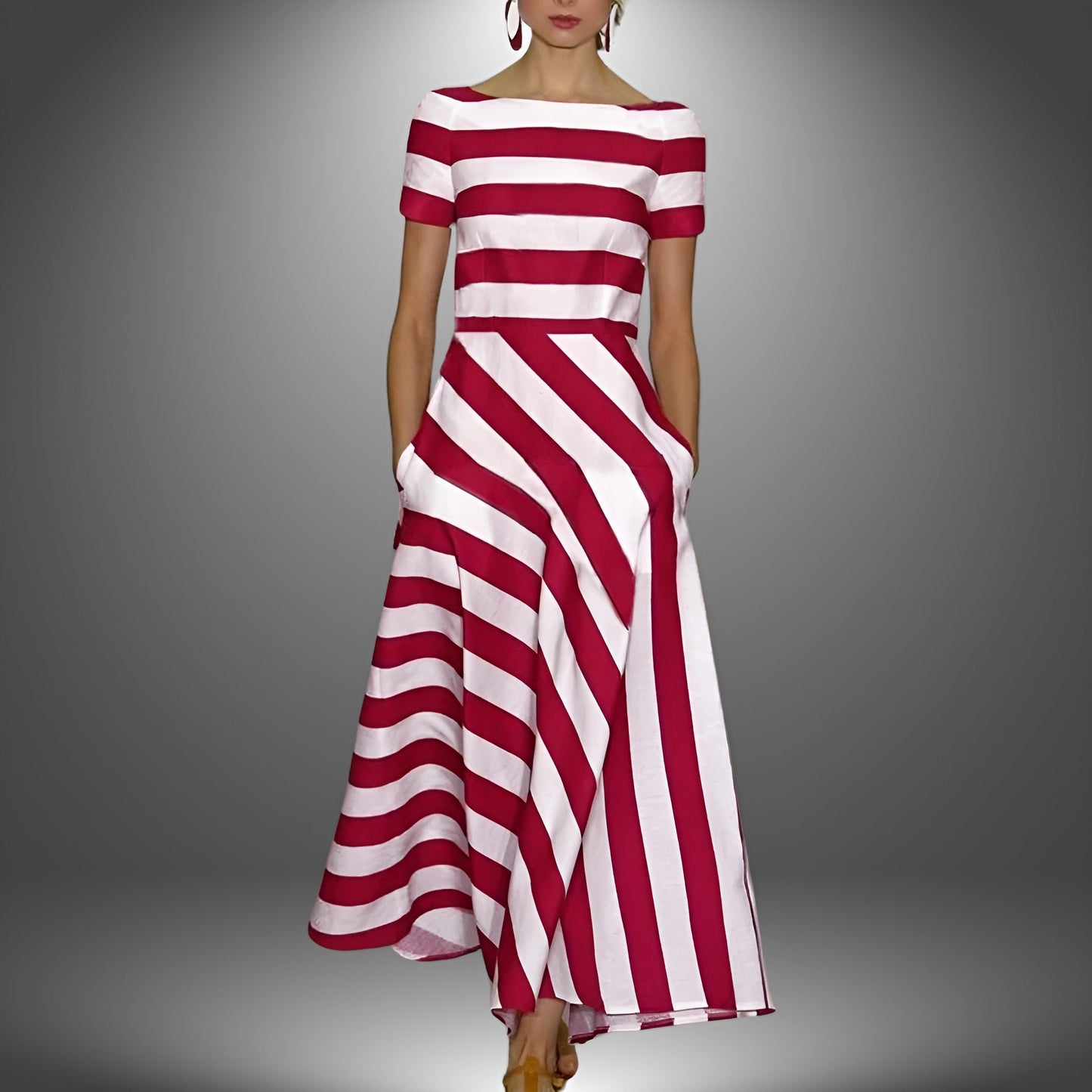 Striped Long Dress for Women