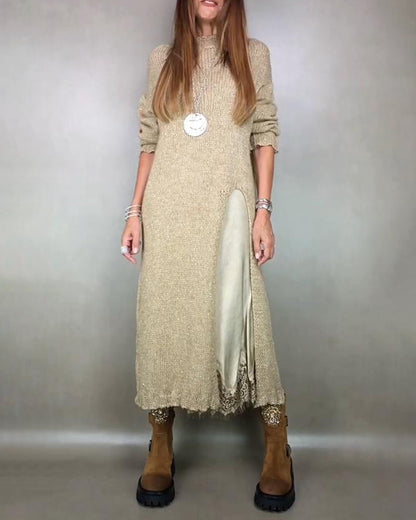 Two-Piece Set with Knitted Dress and Lace Cami Dress