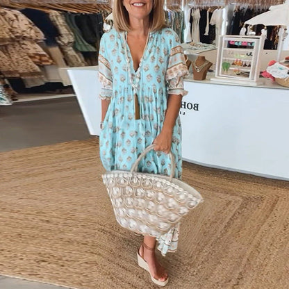 Audrey |  Stylish Bohemian Floral Dress