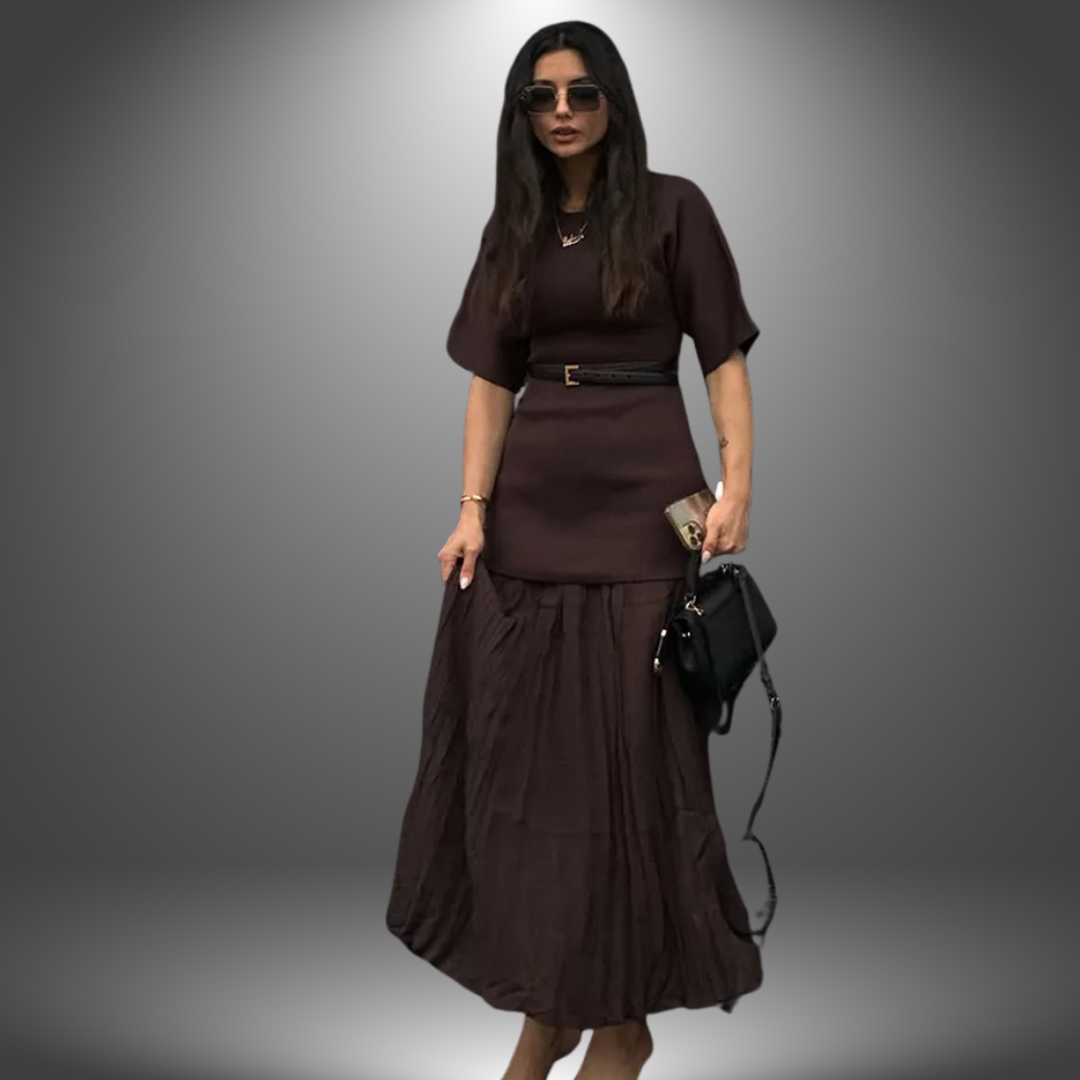 Claudia | Elegant Belted Maxi Dress
