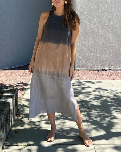 Melanie | Ombre Linen Sleeveless Dress
