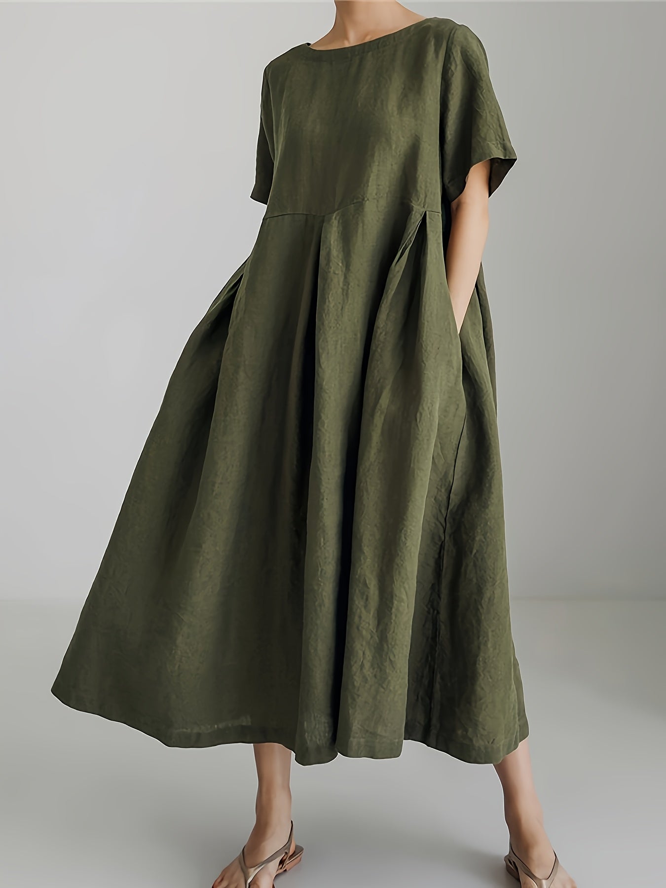 Alma | Casual Pleated Midi Dress
