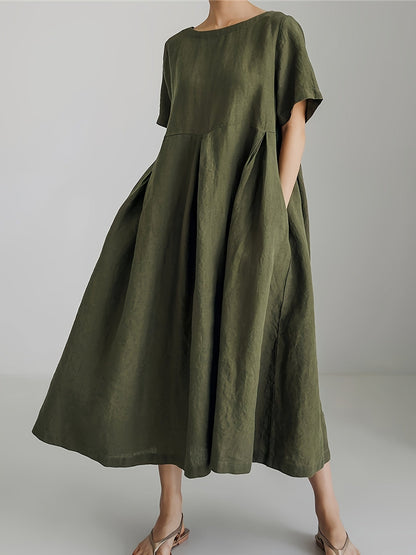 Alma | Casual Pleated Midi Dress