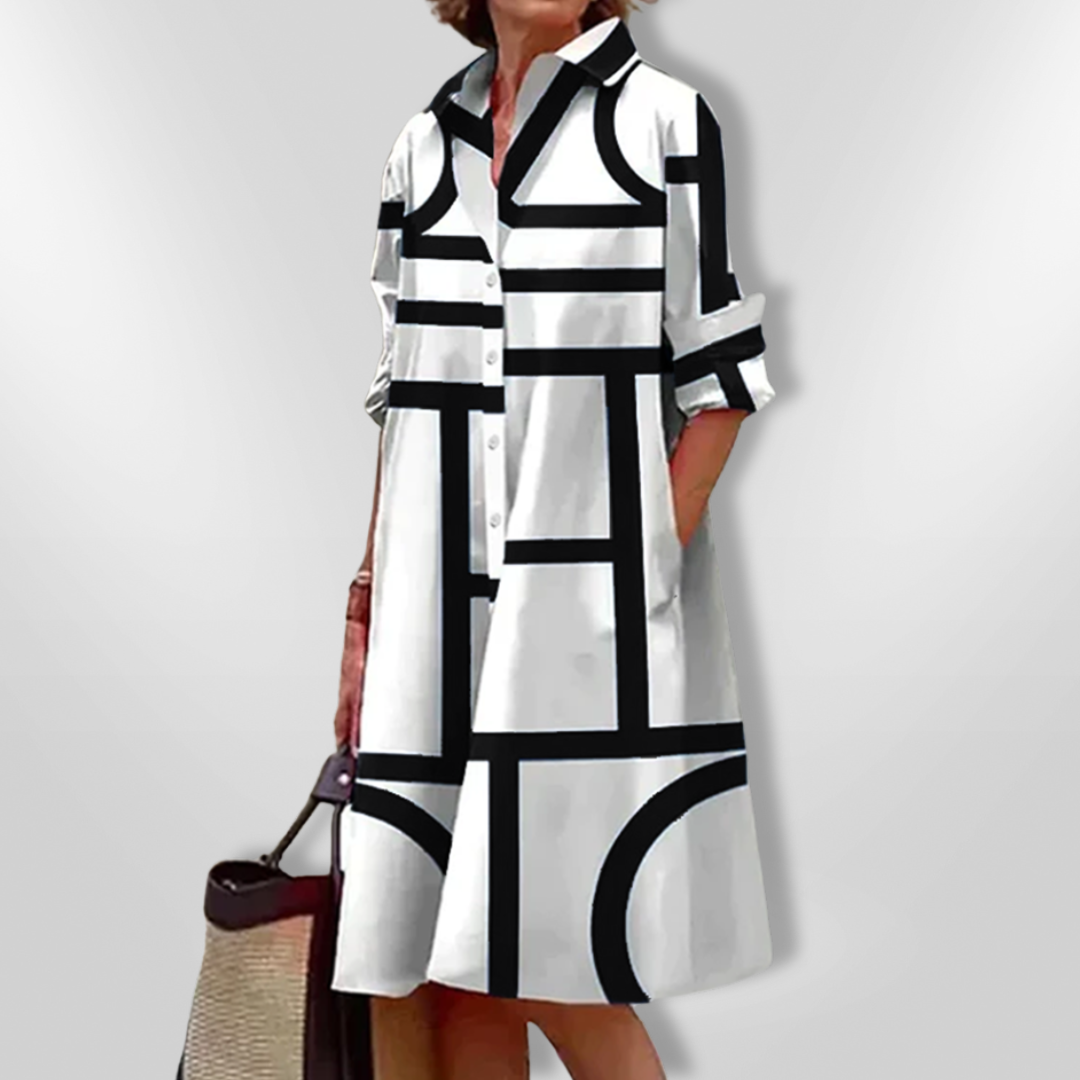 Sydney | Modern Geometric Print Dress