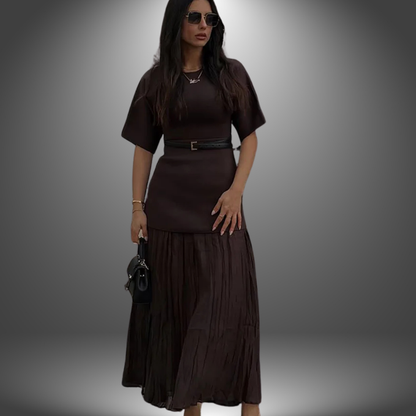 Claudia | Elegant Belted Maxi Dress