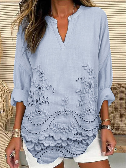 Wendy | Stylish Casual Embroidered Tunic Blouse