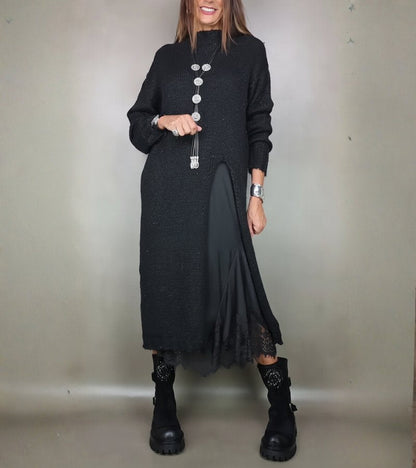 Silva | Long Set in Knit and Satin