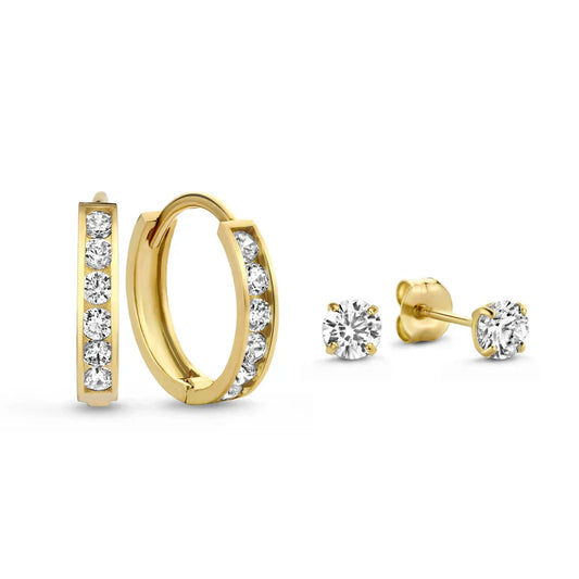 Brillane™ | Gold Stone Earrings Set