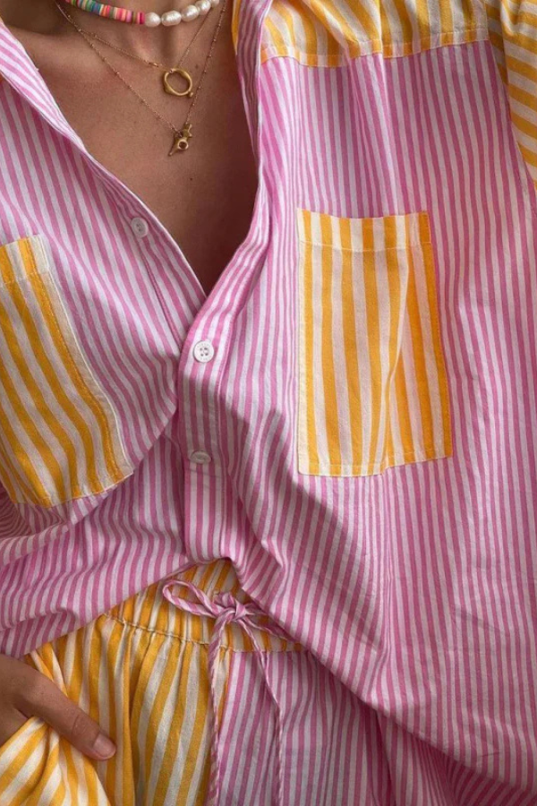 Scarlett | Striped Casual Shorts Set