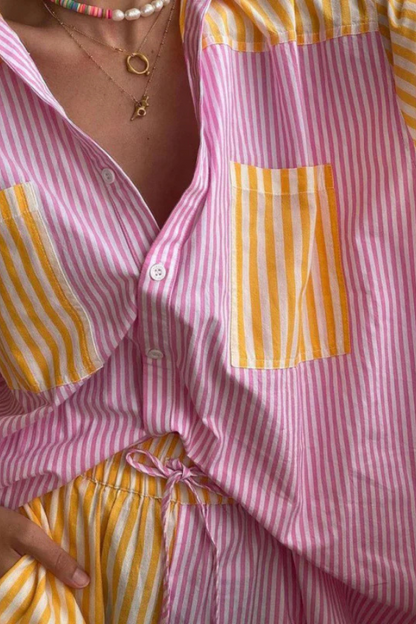 Scarlett | Striped Casual Shorts Set