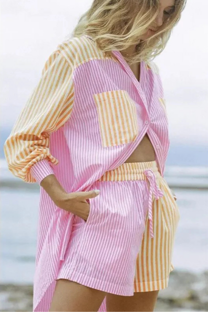 Scarlett | Striped Casual Shorts Set