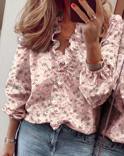 Danielle | Stylish Ruffle Trim Button-Up Blouse