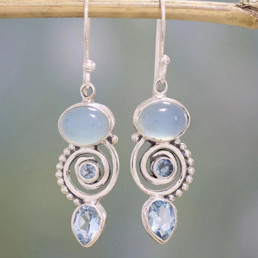 Verde™ | Exclusive Vintage Silver Moonstone Earrings