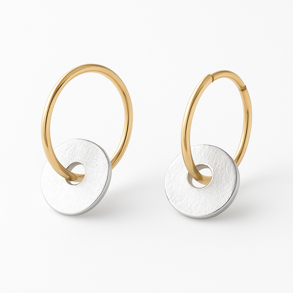 Gilded™ | Women's Gold-Plated Hoops & Silver Earrings