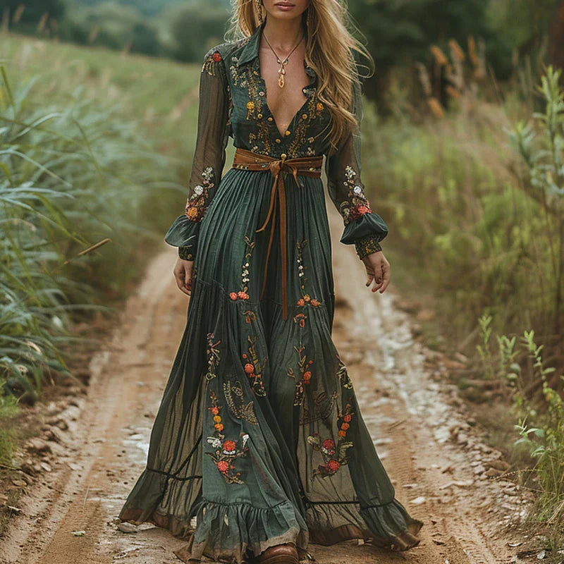 Sierra | Elegant Boho Maxi Dress