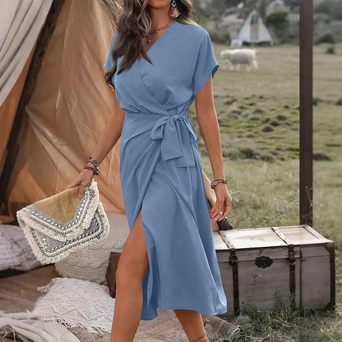 Sofia | Elegant Wrap Midi Dress