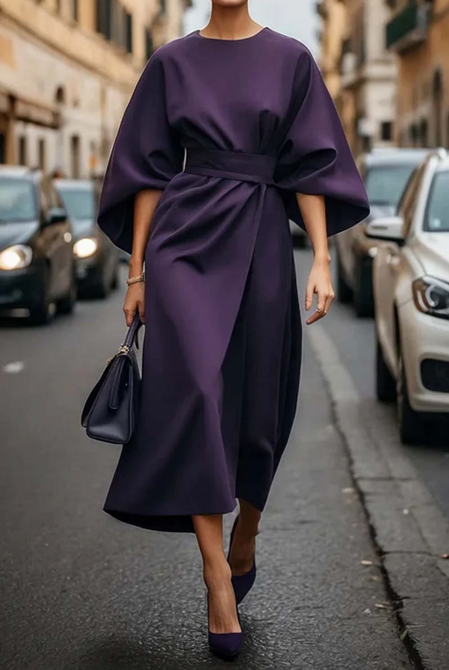 Sophia | Stylish Elegant  Wrap Midi Dress