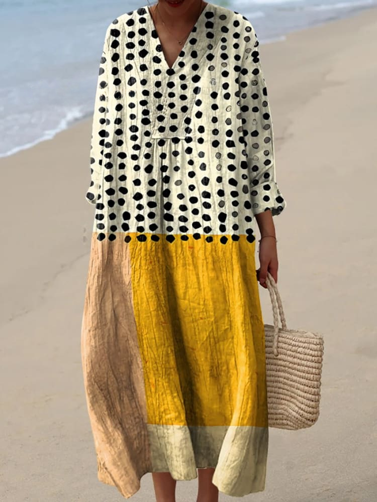 Gabriella | Polka Glow Casual Midi Dress