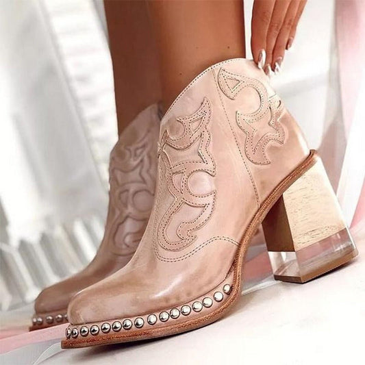 Jessy | Embroidered Western Heel Boots
