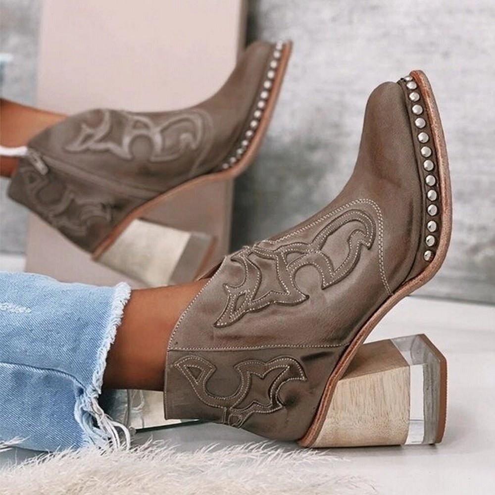 Jessy | Embroidered Western Heel Boots