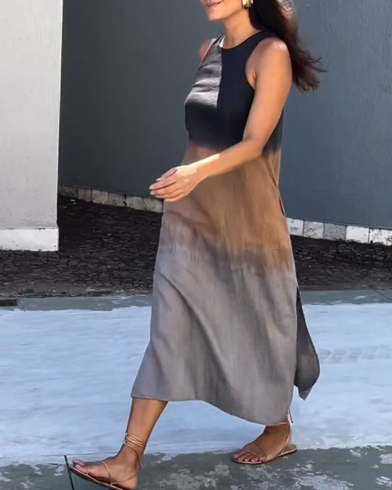 Melanie | Ombre Linen Sleeveless Dress