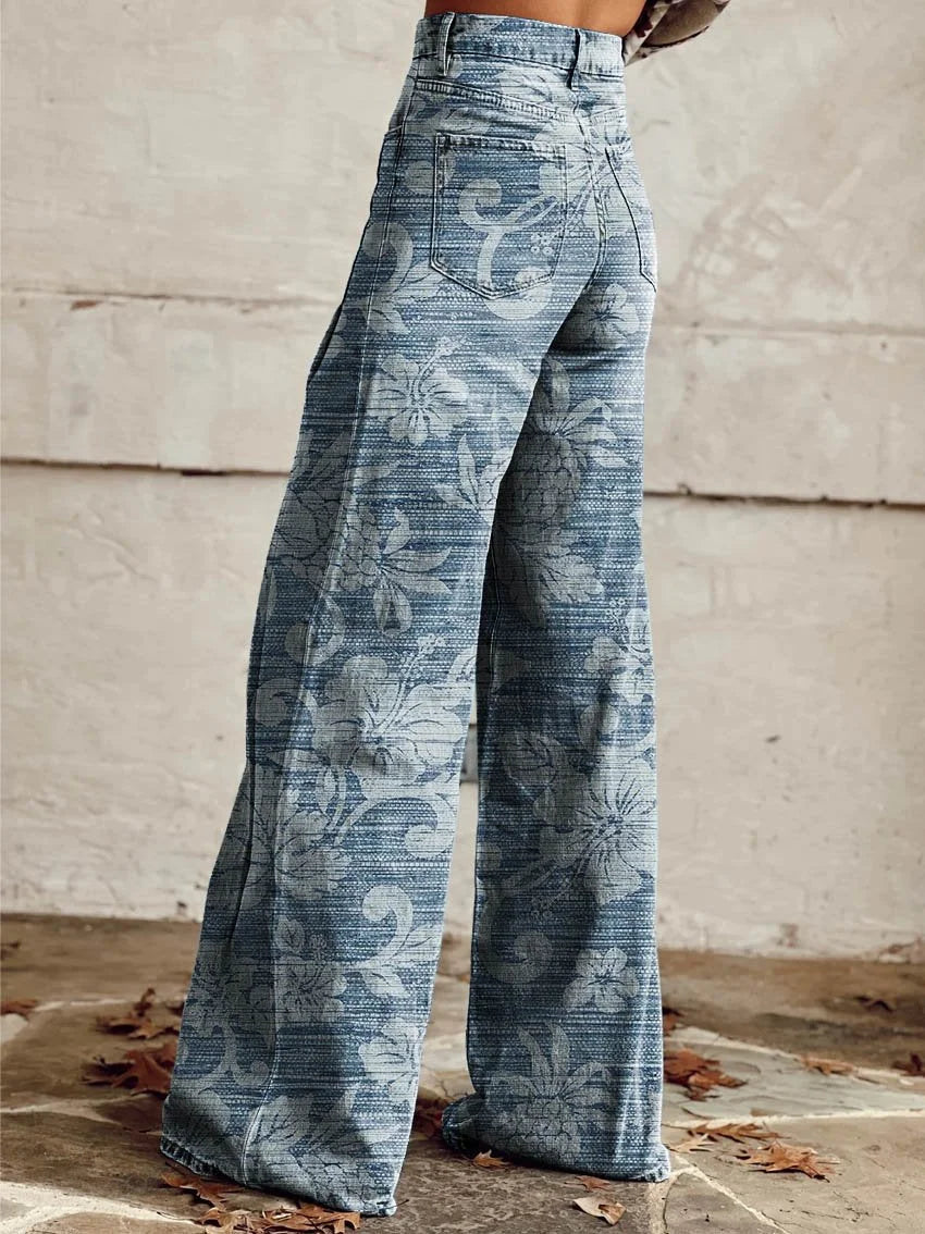 Camila | Flowy Wide-Leg Patterned Pants