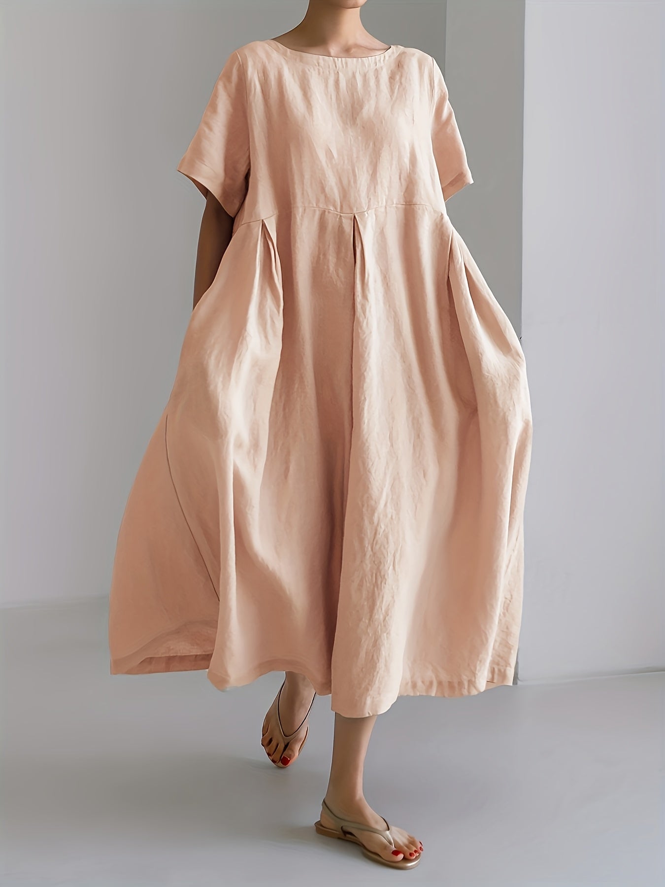 Alma | Casual Pleated Midi Dress