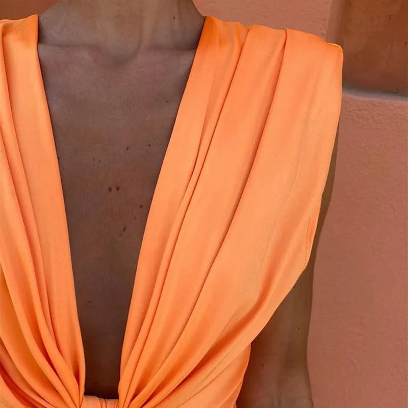 Monica | Chic Draped Evening Maxi Dress