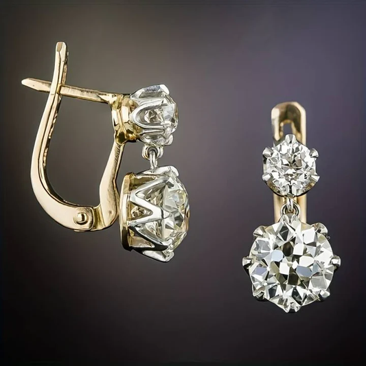 Marcelline™ | Vintage Gold Zirconium Earrings
