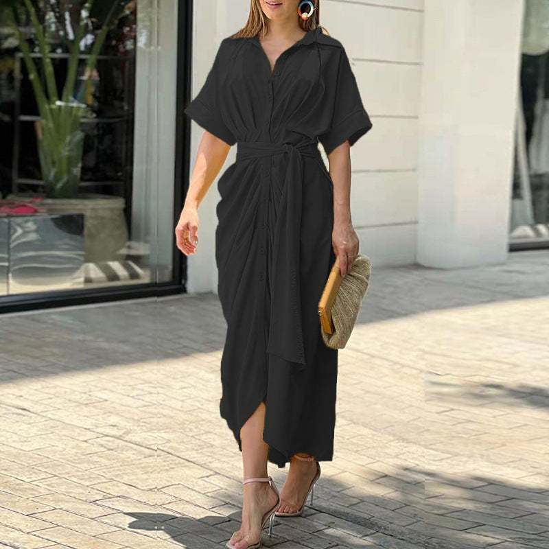 Jasmine | Belted Button-Down Shirt Dress